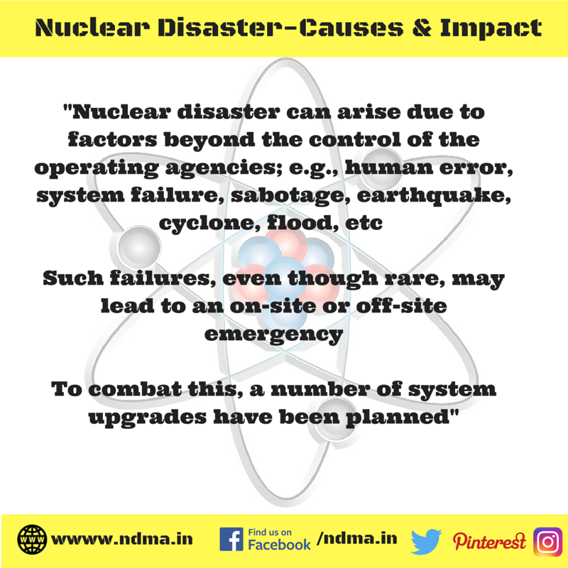 Causes – human error, system failure, sabotage, earthquake, cyclone, flood